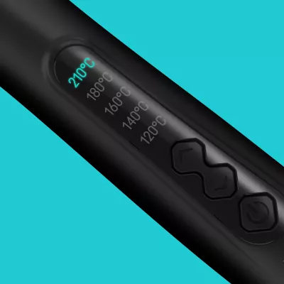Shkop për kaçurrela Revamp Progloss Tight Curl Stick TO-1100, 10 mm, 120-210°C, i zi, me dorëzë rezistente ndaj nxehtësisë