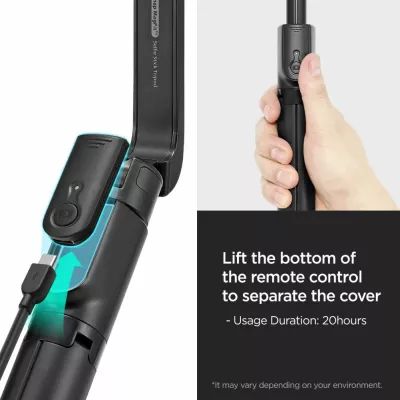 Selfie stick Spigen S580W me MagSafe, Bluetooth, tripod, e zezë