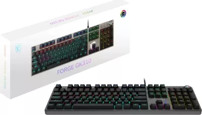 Tastierë gaming MSI FORGE GK-310 RED, mekanike, RGB, full-size, e zezë