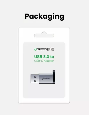 Adapter UGREEN 50533 USB 3.0-A (M) në USB-C (F) 5Gbps, gri, blister