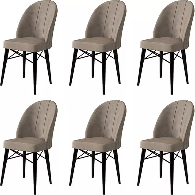 Set karrigesh (6 copë) Hanah Home, Ritim, kapuçino dhe e zezë