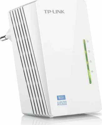 Adapter powerline TP-Link TL-WPA4220 AV600 Wi‑Fi 300Mbps 2xLAN, i bardhë, paketë e vetme