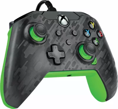 Kontroller i telit PDP Xbox Carbon, kabllo 2.5 m, 3.5 mm jack, kompatibil me Xbox Series X|S/Xbox One/Windows 10/11, Carbon/Neon Green