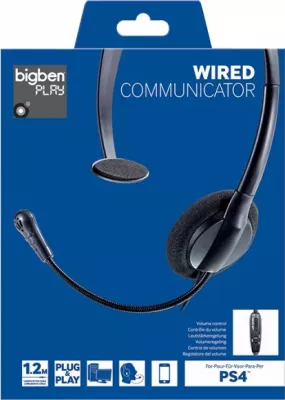 Kufje Chat Nacon Gaming Bigben PS4 Communicator, 3.5 mm, me kabllo 1.2 m, për PS4, e zezë