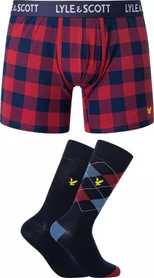 Set i brendshëm për meshkuj Lyle & Scott OTIS LS-UW-GFT-012-3323, bordo
