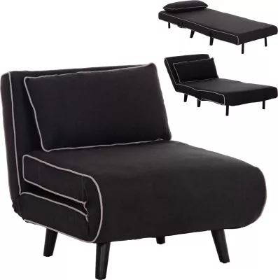 Fotel-krevat BRAXTON, material i zi, FH8425.03, 78x88x78cm