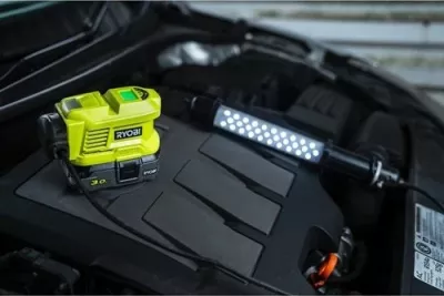 Inverter portativ Ryobi RY18BI150A-0, për bateri ONE+, i verdhë