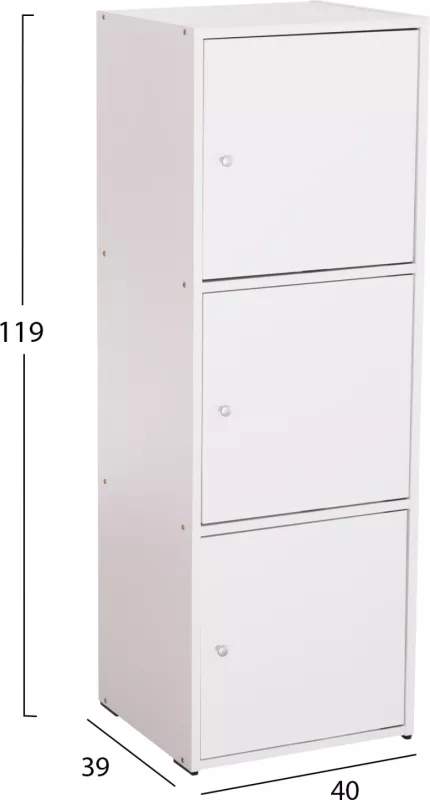 Kabinet me 3 hapësira ruajtëse, Soriano, FH9939.01, melaminë e bardhë, 40x39x119H cm.