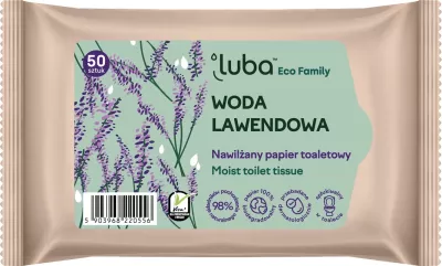 Letër e lagësht për tualet Luba Eco Family me ujë livandoje 50 copë