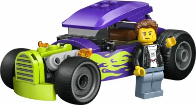 Set LEGO City Hot Rod 60485, 81 copë, 5+, vjollcë/jeshile neon