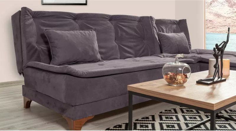 Kënd divan-krevat Atelier del Sofa, kënd i djathtë, ngjyrë antracit