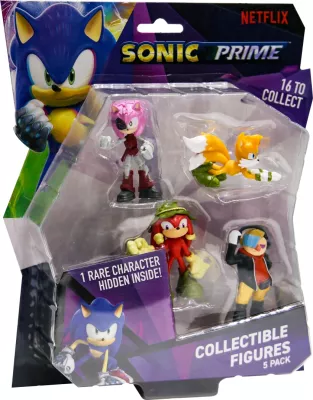 Figurinë koleksionuese P.M.I. Sonic Prime, Gaming Heroes, 5-pack + 1 fletë sticker 6.5 cm, assorted (S1)