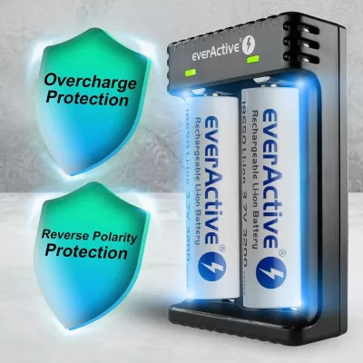 Karikues everActive për bateri, LC-200, i zi 