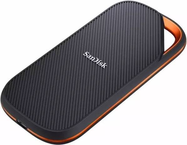 SSD i jashtëm SanDisk Extreme PRO SDSSDE82-2T00-G25 2TB NVMe USB4 USB-C, e zezë me portokalli