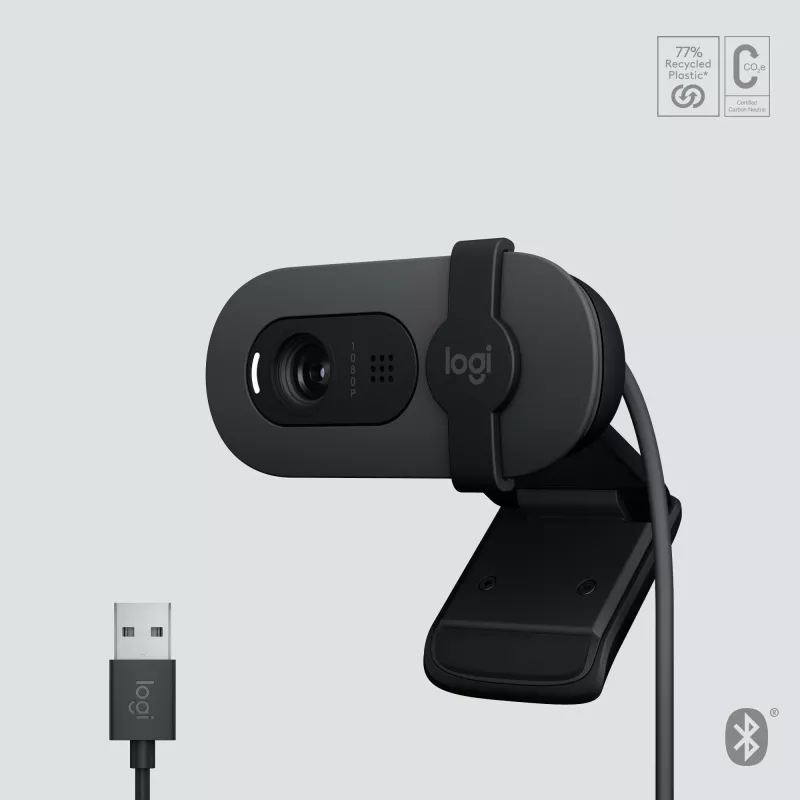 Webcam Logitech Brio 105, 2 MP, Full HD, kabllo USB-A, e zezë thumbnail 6