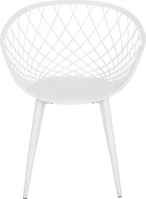 Karrige ARIADNE FH8001.31 polipropileni e bardhë-këmbë metali të bardha 62x54x81Hcm., set prej 4 copash