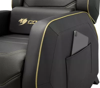 Sofë gaming COUGAR Ranger S Royal, PVC leather, 95-160°, max 160 kg, e zezë/artë