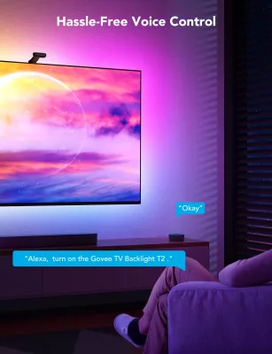 Ndriçim prapa TV Govee Envisual TV Backlight T2, për 75-85\", RGB, set me kamerë