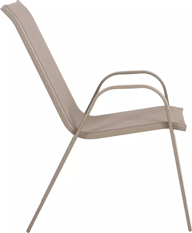 Karrige e jashtme LEON FH5000.04 kornizë metali ngjyrë shampanjë - tekstilene ngjyrë shampanjë 54x70x93H cm