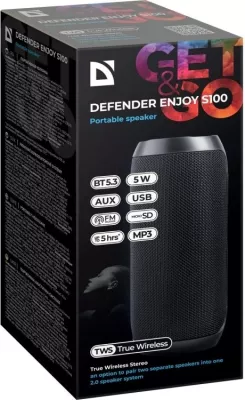 Altoparlant portativ Defender S100, Bluetooth 5.3, 5W, i zi