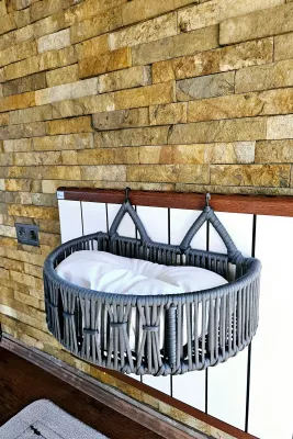 Shtrat për kafshë shtëpiake, Skye Decor, Peti, ngjyrë gri