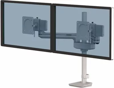 Mbajtëse dyfishe monitori Fellowes Tallo Modular 2FS 8613701, montim me kapëse, VESA 75x75/100x100, deri 40", argjend
