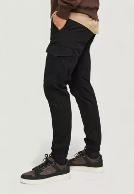 Pantallona cargo Jack & Jones JPSTPAUL JJFLAKE 12139912 për meshkuj, të zeza [Madhësia: W28 L30]