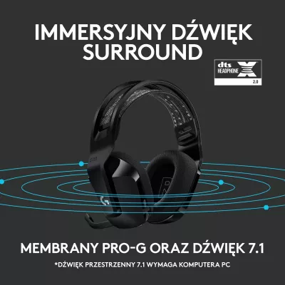 Kufje gaming Logitech G733 LIGHTSPEED 7.1 Wireless RGB, të zeza (981-000864)