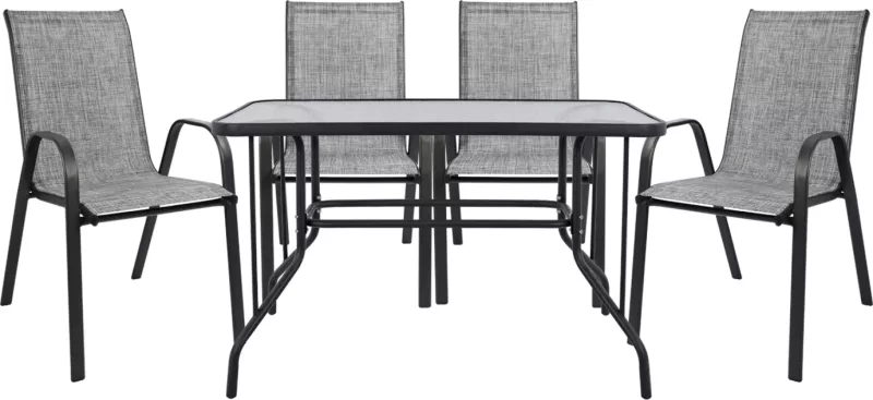 Set kopshti tavolinë & karrige FH5193.01, 5 pjesë, hiri