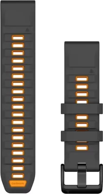 Rrip për smartwatch Garmin QuickFit® 22 Bands, Graphite/Spark Orange Silicone
