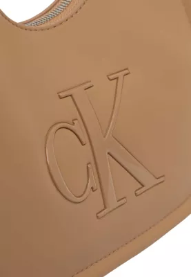 Çantë krahu Calvin Klein BOLD CK Small Crescent LV04F3561G, bezhe e errët