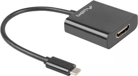 Përshtatës Lanberg USB-C, 3.1 (M) në HDMI (F) 15cm, i zi