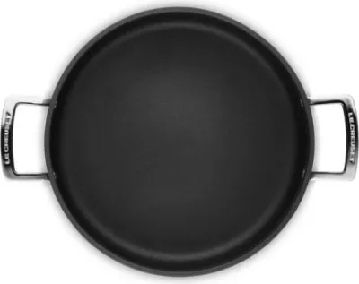 Sauteuse jo-ngjitëse Le Creuset 51113280010500 28 cm me kapak qelqi, e zezë