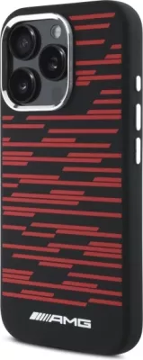 Mbështjellës silikoni AMG Mercedes për iPhone 16 Pro Max, MagSafe, Zi
