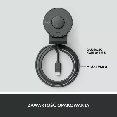 Webkamerë Logitech Brio 300 Full HD 1080p USB-C, Graphite (960-001436)
