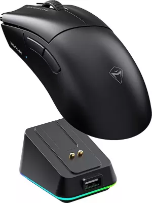 Maus gaming wireless Machenike L8 Max, PAW3395, 26000 DPI, 66 g, 2.4 GHz/Bluetooth/USB, i zi