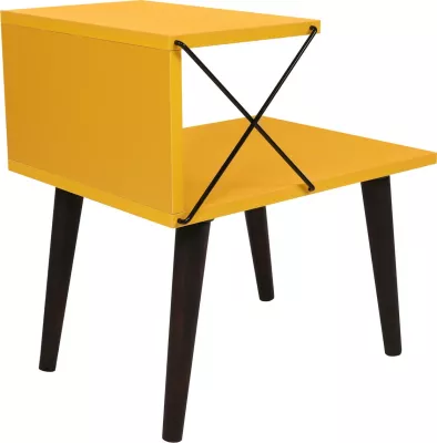 Komodinë anës krevati Hanah Home, Cross, e verdhë