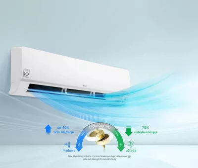 Kondicioner inverter LG DualCool Standard S18EQ.NSK / S18EQ.UL2 5.5 kW, set njësi murale + të jashtme, i bardhë