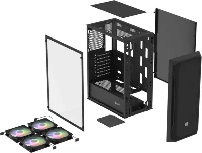 Kasë FURY Shobo SH4F RGB Midi Tower, E zezë