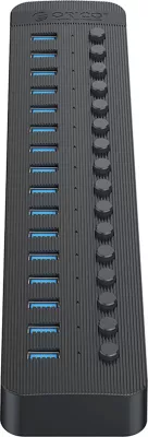 Hub USB 16 porta Orico CT2U3-16AB, USB 3.0, me çelësa individual, e zezë