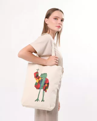 Tote bag Zoozie Bags, krem, 35x40x8cm, model me bretkosë