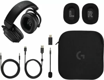 Kufje gaming Logitech PRO X 2 LIGHTSPEED, wireless, Bluetooth/2.4GHz, driver 50mm Graphene, bateri deri 50 orë, të zeza