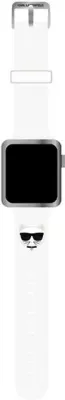 Rrip silikoni për Apple Watch Karl Lagerfeld Silicone Choupette Head, i bardhë, 38/40/41mm