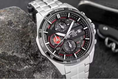 Orë dore për meshkuj CASIO, e zezë