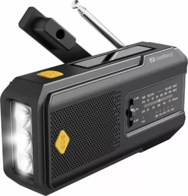 Radio survival SANDBERG Survivor Radio All-in-1 2000 (421-04) powerbank 2000 mAh, AM/FM, solar, dinamo, dritë LED, e zezë