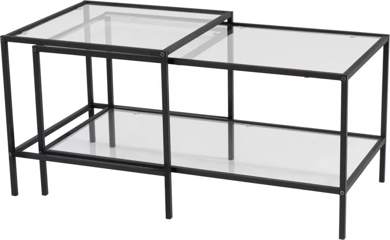 Set tavolinash kafeje Hanah Home, Sevay, e zezë