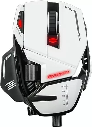 Maus gaming Mad Catz R.A.T. 8+, optik, 16000 DPI, i bardhë