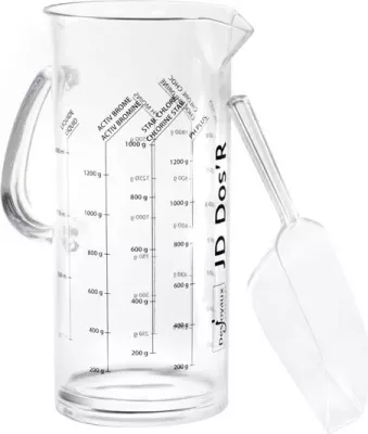 Enë matëse për kimikate pishine Desjoyaux JD, 1 L, me lugë dozimi, transparente