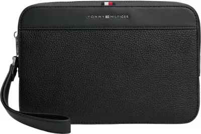 Çantë kozmetike për meshkuj Tommy Hilfiger TH Central Pouch AM0AM14822, e zezë