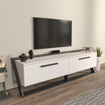 Komodë TV Skye Decor, Astrid, e bardhë dhe e zezë